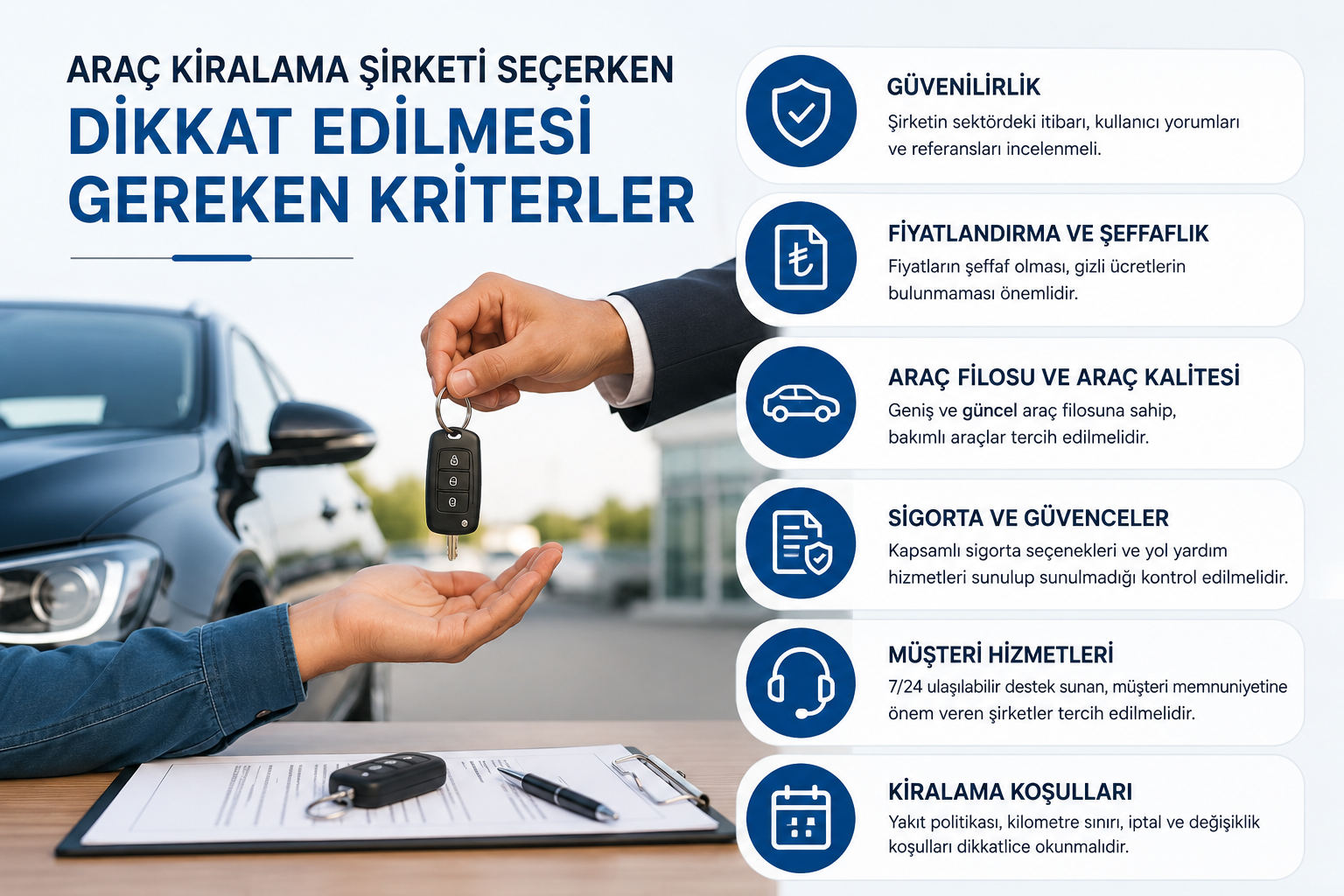 Araç Kiralama Şirketi Seçerken Dikkat Edilmesi Gereken Kriterler